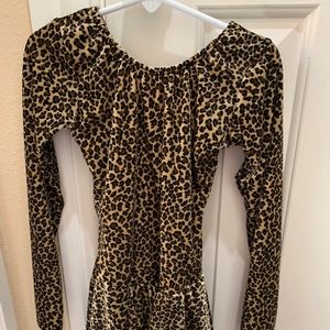 Leopard print figure skating practice dress